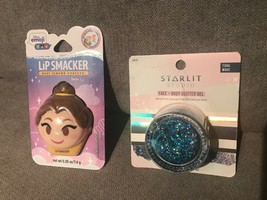 Lot Of 2 Lip Smacker Disney Emoji Lip Balm And Starlit Studio Face Body Glitter - $9.81