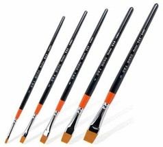 Hwahong Artists Oil Watercolor Acrylic Painting Flat Brushes Set (5 Counts) image 2