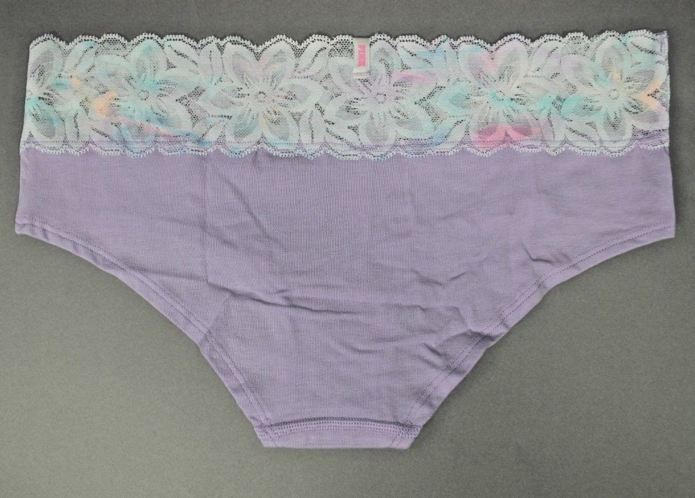 PINK Lace Waist Panty Extra Low Rise Hipster Dream Cloud Lavend