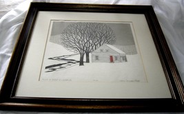  Sabra Johnson (Field) Wood Block Print &#39;House in West Woodstock&quot; Signed... - $2,499.99
