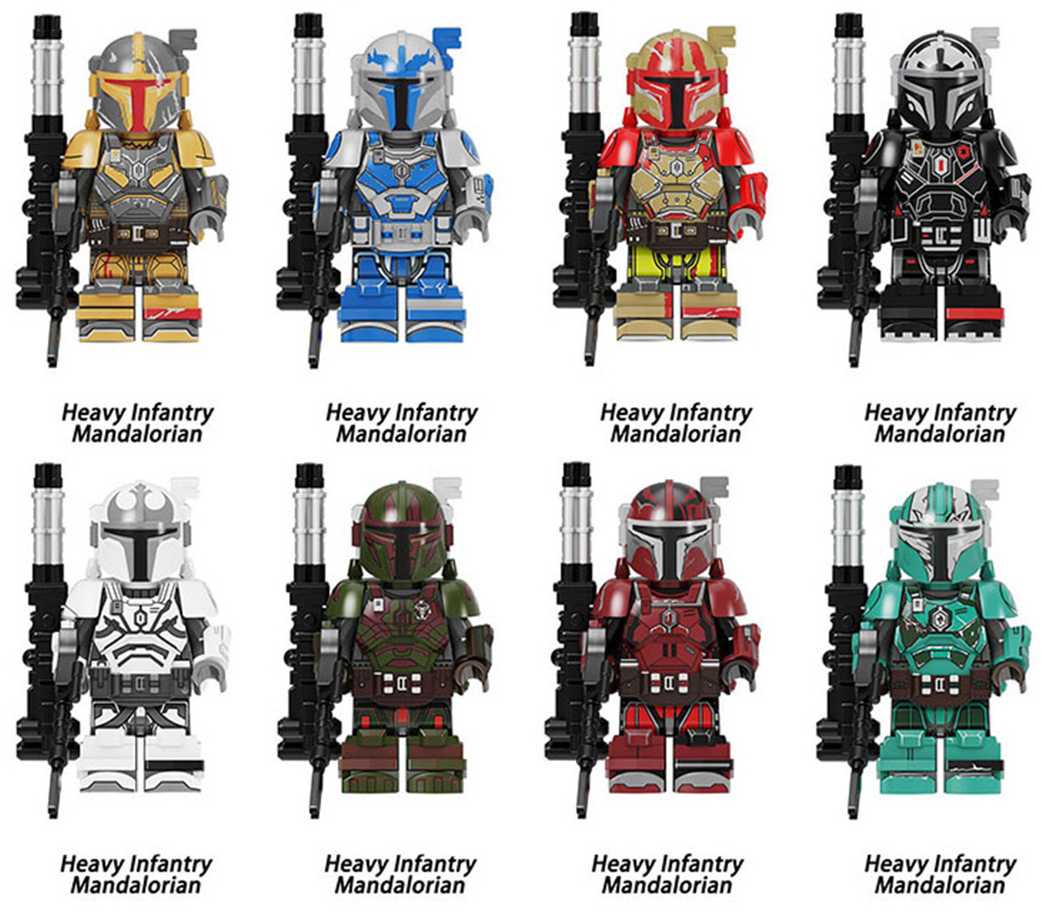 8pcs/set The Heave Armed Mandalorian Infantry Minifigure Building Blocks Toys