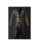 NWT Men&#39;s Black Gold Brocade Steampunk Victorian Goth Vampire Tailcoat J... - $149.99