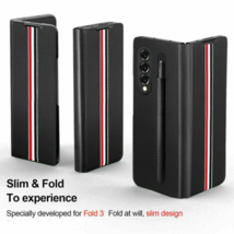 For Samsung Galaxy Z Fold 3 5G Leather Case Cover Hard back Flip S Pen H... - $90.24