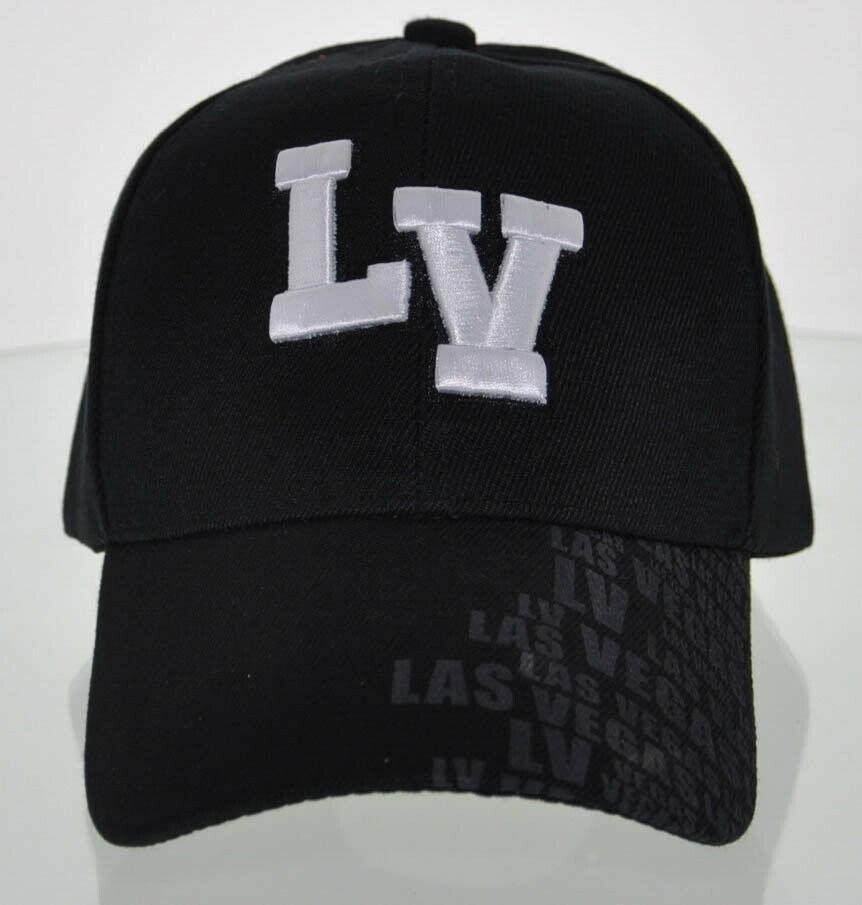 NEW LAS VEGAS LV SIDE PRINT CAP HAT BLACK Men's Hats