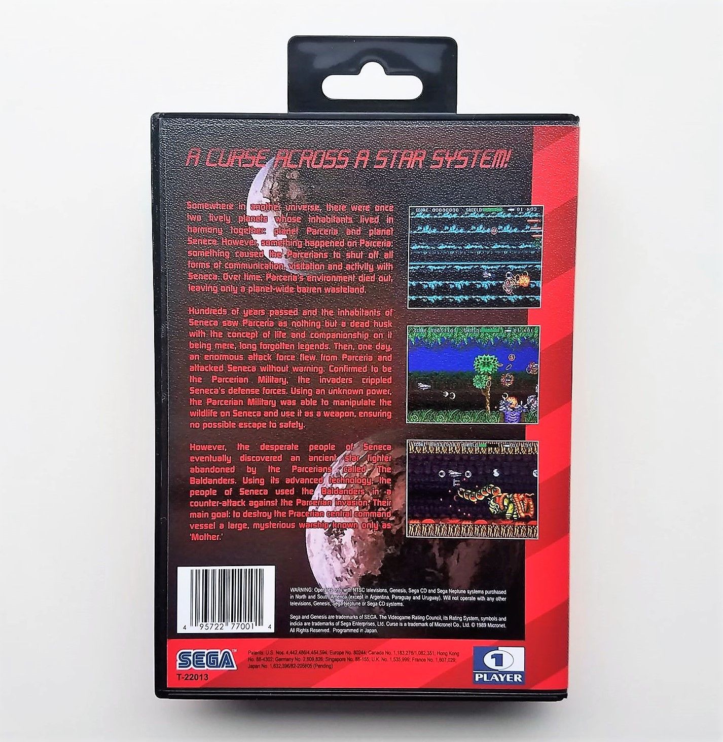 Curse Sega Genesis (Game + Case / Box) SHMUP Space Shooter