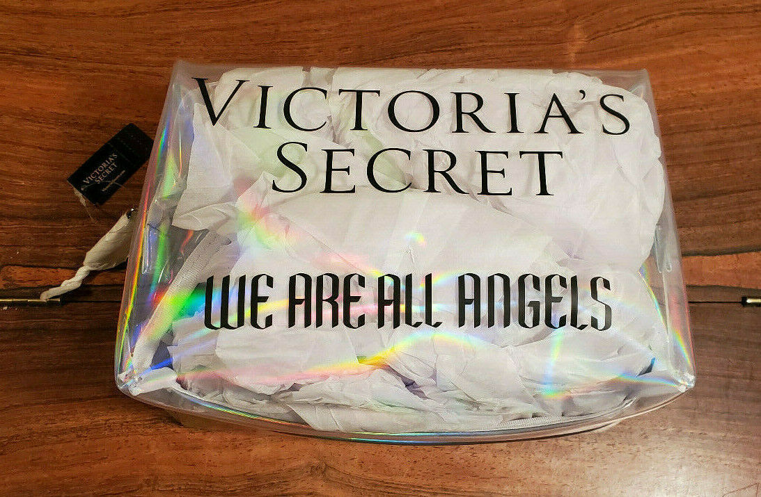 VICTORIAS SECRET TRIO Bag Set Of 3 Make Up Case Cosmetic Bag Clear