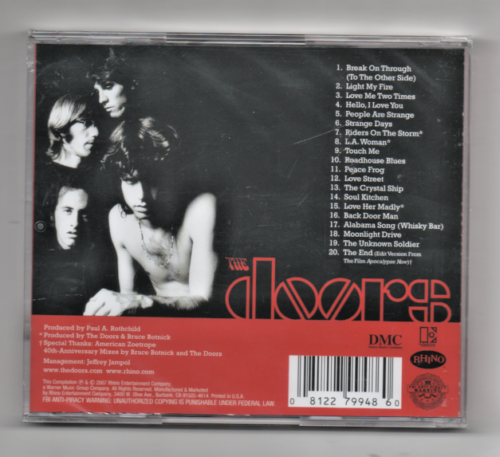 The Doors Greatest Hits CD 40th Anniversary CD Break on Through, Light ...