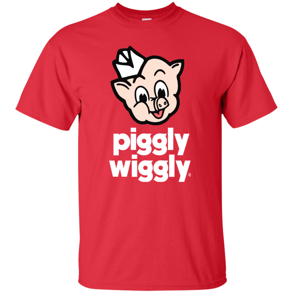 Piggly Wiggly, Porky, Pig, Supermarket, Grocery T-Shirt - Red - T-Shirts