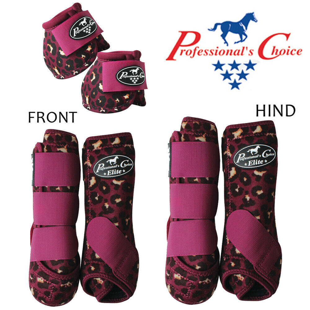 6 Pack Medium Professional Choice Horse Sports Front Hind Bell Boots U