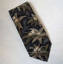 Pelican Bay Neck Tie 100% Silk Tropical Flowers Palm Leaves Men Hand Sew... - $20.00