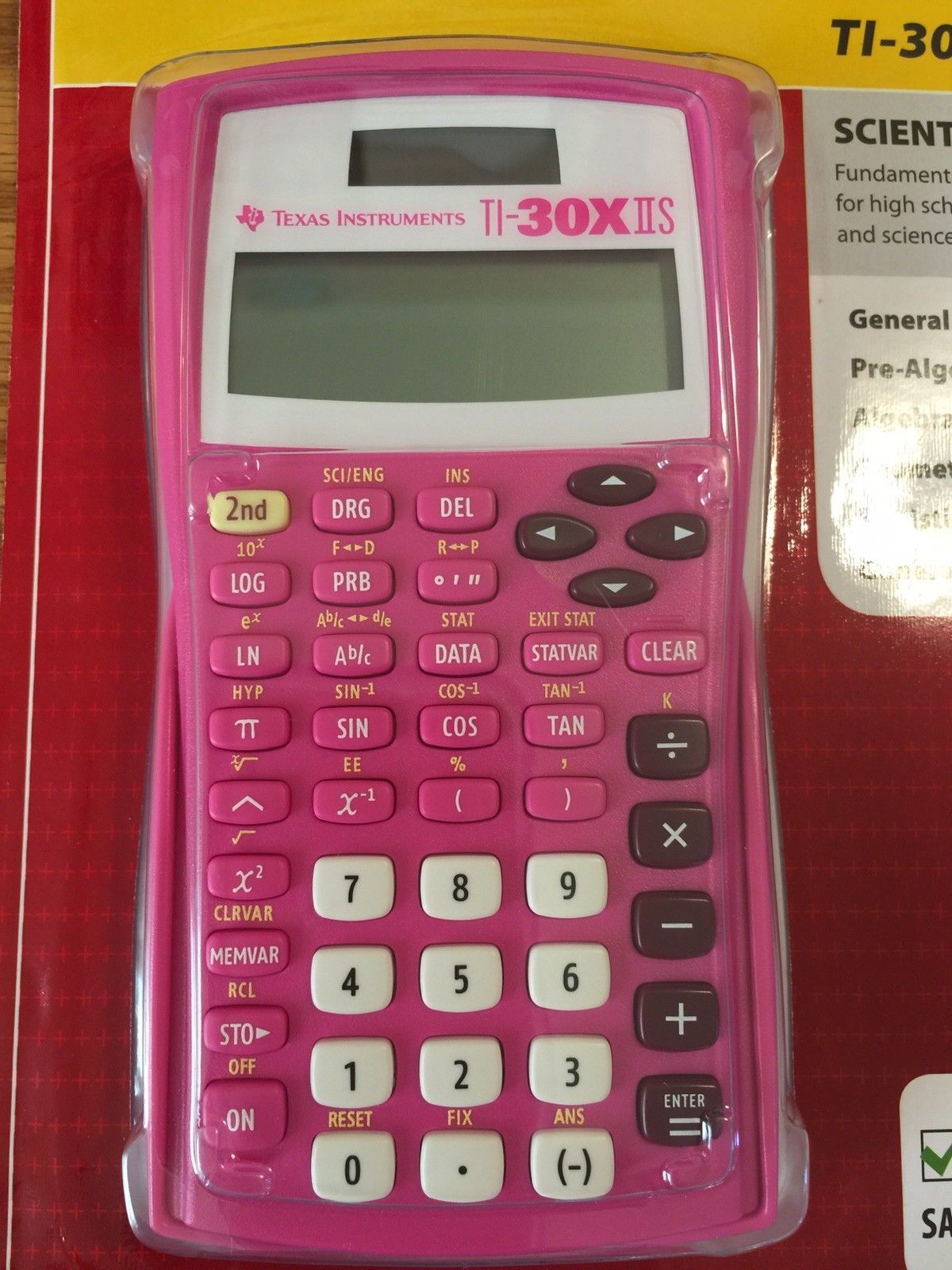 Texas Instruments TI-30X IIS Scientific Solar Calculator Pink, New!