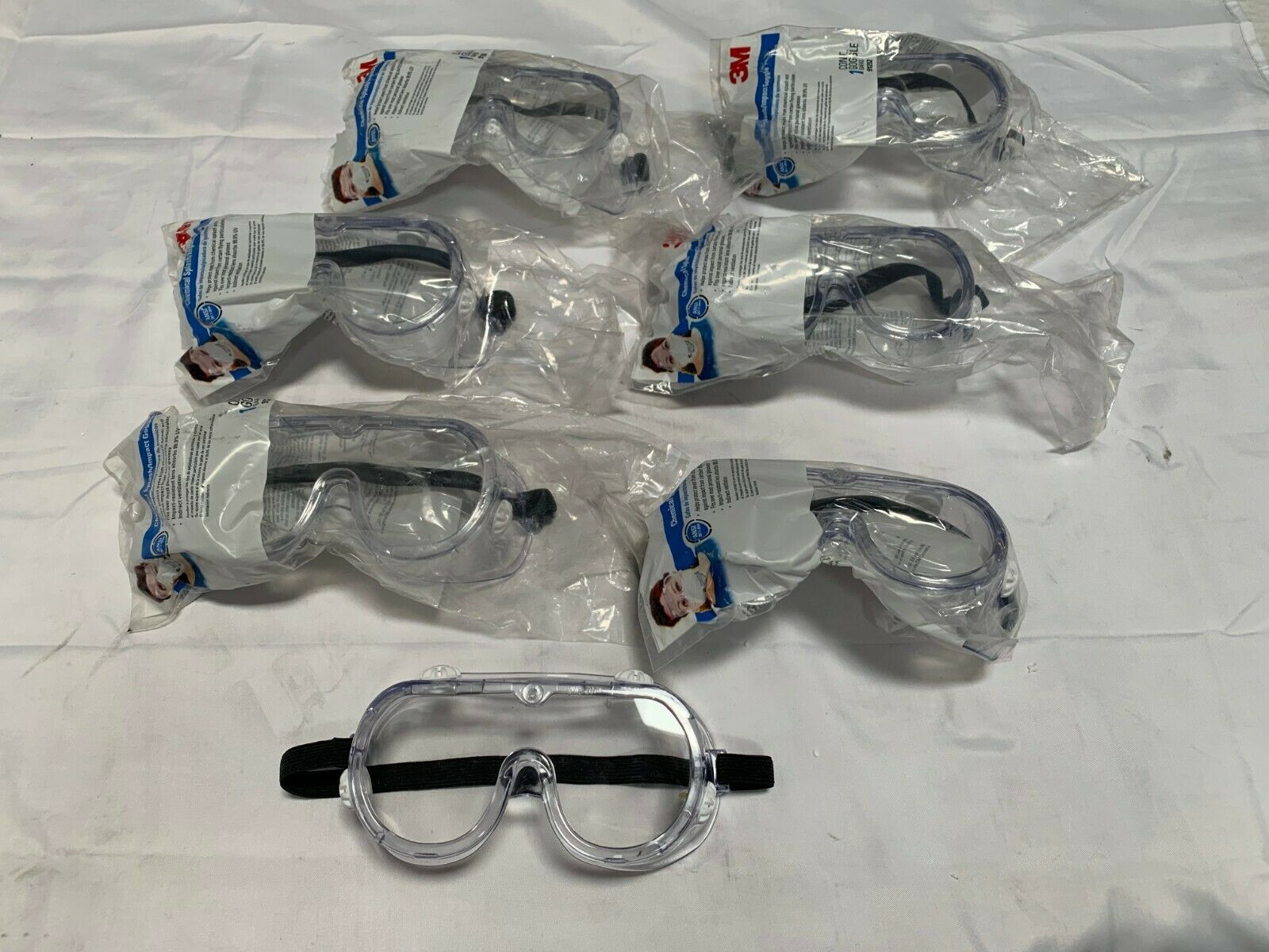 3M Safety Goggles Protect Eyes from Chemical Splash or Impact (Lot of