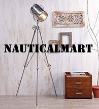 CLASSICAL DESIGNER SILVER NICKLE FINISH STEEL TRIPOD FLOOR LAMP STAND BY NAUTICA