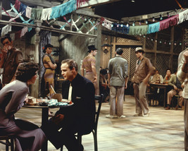 Marlon Brando in Guys and Dolls conversing at table with gal 16x20 Canvas - $69.99