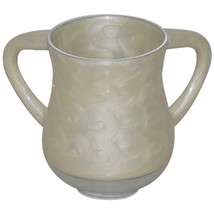 White Classic Shabbat Hand Washing Cup Aluminium NETILAT YADAYIM holy land - $59.35