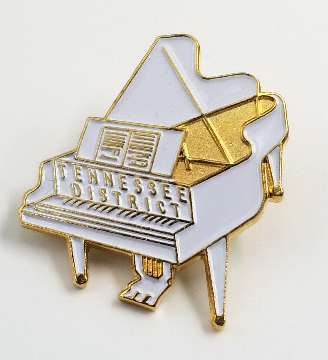 Primary image for USPS Tennessee District US Postal Service Grand Piano Gold Tone White Enamel Pin