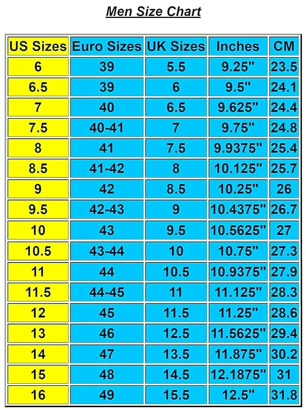 Men S Shoe Size Chart India To Us