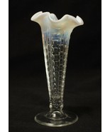 Antique Ruffled Edge Tulip Vase Opalescent 7 Inches Tall - $12.73