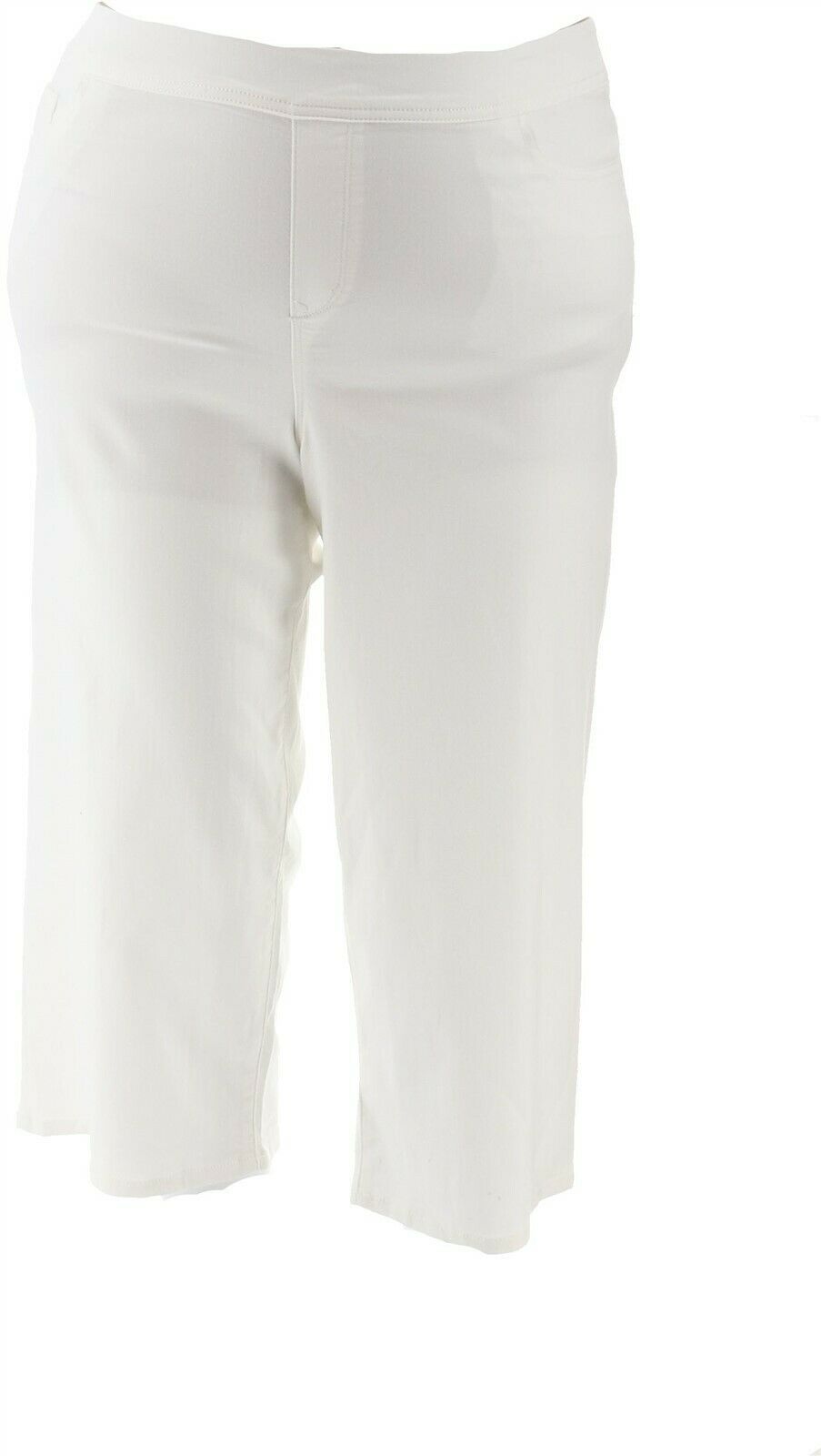 Martha Stewart Knit Denim Pull-On Culotte Jeans White 12 NEW A353808