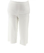 Martha Stewart Knit Denim Pull-On Culotte Jeans White 12 NEW A353808 - $31.66