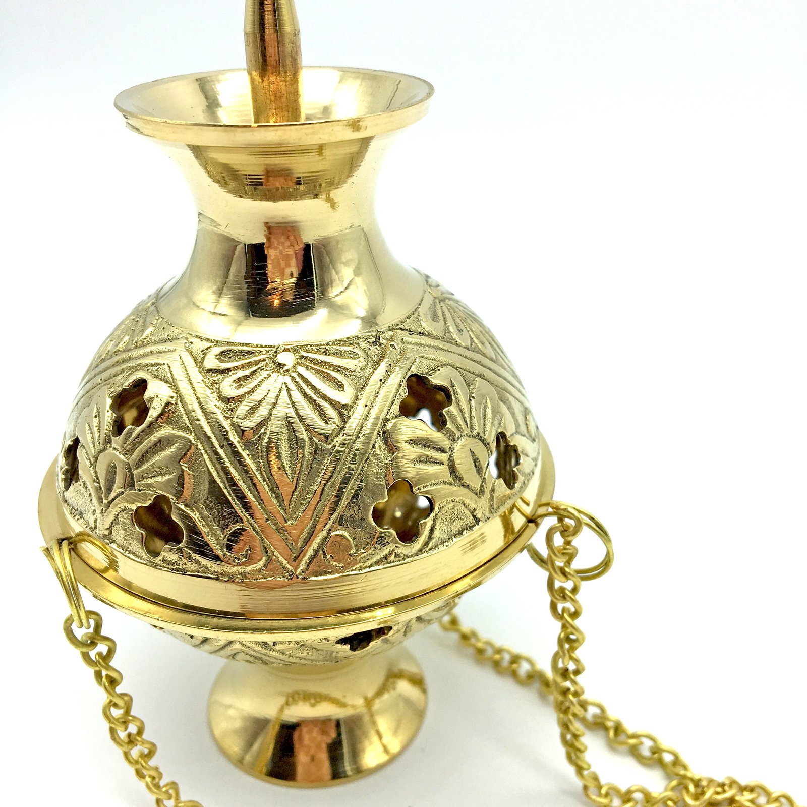 Hanging Brass Incense Charcoal Resin Burner Incense Holder Jali 4