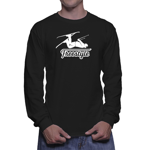 Freestyle Skier Skiing Long Sleeve T-Shirt - T-Shirts, Tank Tops