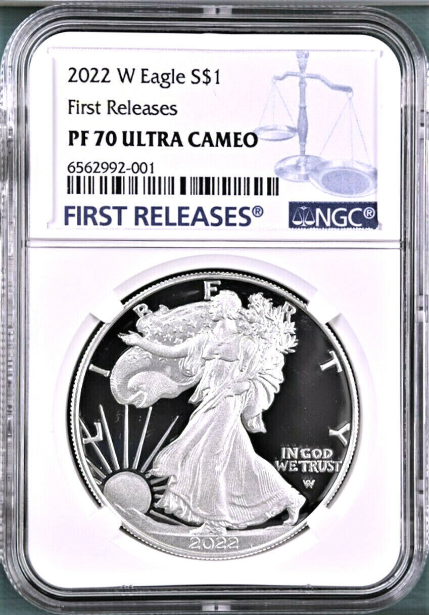2022 W PROOF SILVER EAGLE, NGC PF70UC FIRST RELEASE, FR LABEL, IN HAND