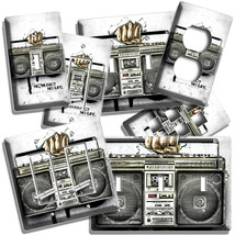 LIGHT SWITCH OUTLET WALL PLATE RETRO BOOMBOX HAND DJ MUSIC STUDIO ROOM A... - $10.22+