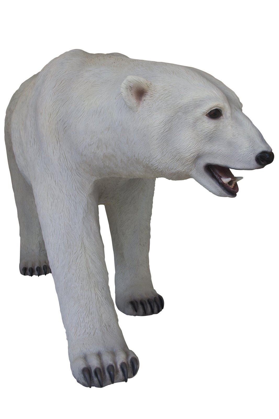 Polar Bear Walking Mouth Open Arctic Prop Life Size Decor Resin Statue