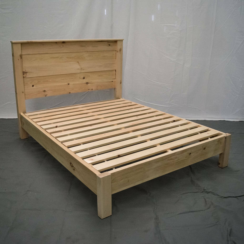 Platform Bed Reclaimed Solid Wood Rustic Modern Style Twin Full Queen