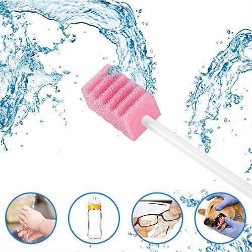 Disposable Oral Care Mouth Swabs Sponge Toothettes Tooth shape Pink 250