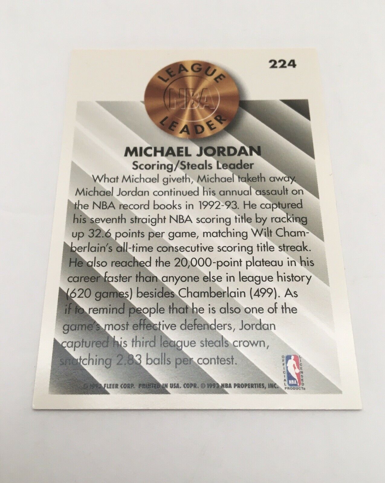 michael jordan fleer 93 94 card