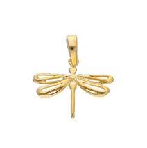 SOLID 18K YELLOW GOLD SMALL 13mm 0.5" DRAGONFLY PENDANT, CHARM, MADE IN ITALY image 1