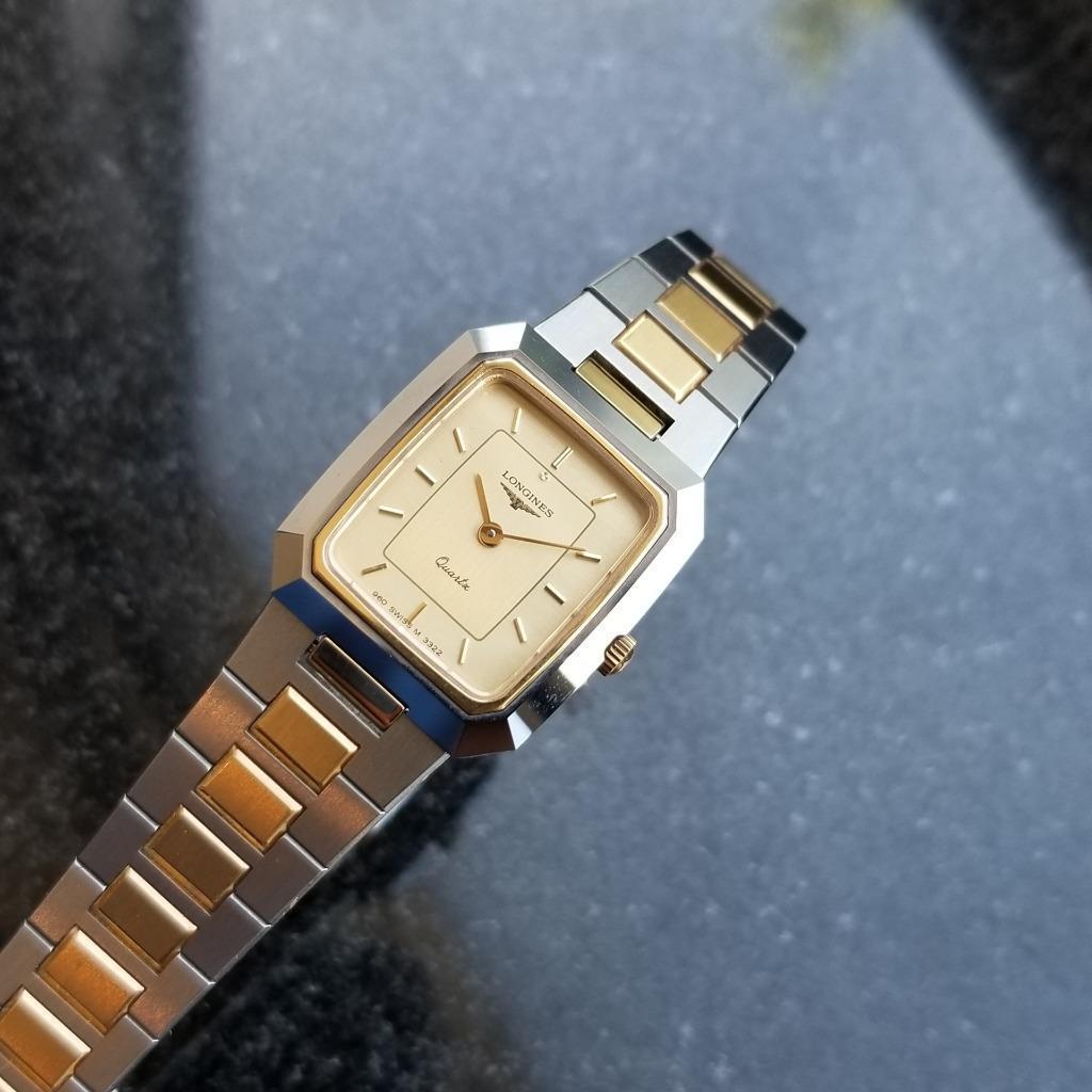 Longines Ladies 1980s Gold Plated Stainless Quartz Luxury Swiss Watch ...