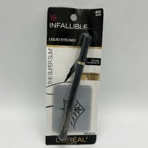 L'Oreal #400 Black Infallible Super Slim Liquid Eyeliner w/Witch Eye Stencil Kit - $8.32