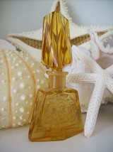 RARE Vintage Czech Perfume Bottle~AMBER~Dauber Intact~4.25&quot;Tall~Very Col... - $167.30