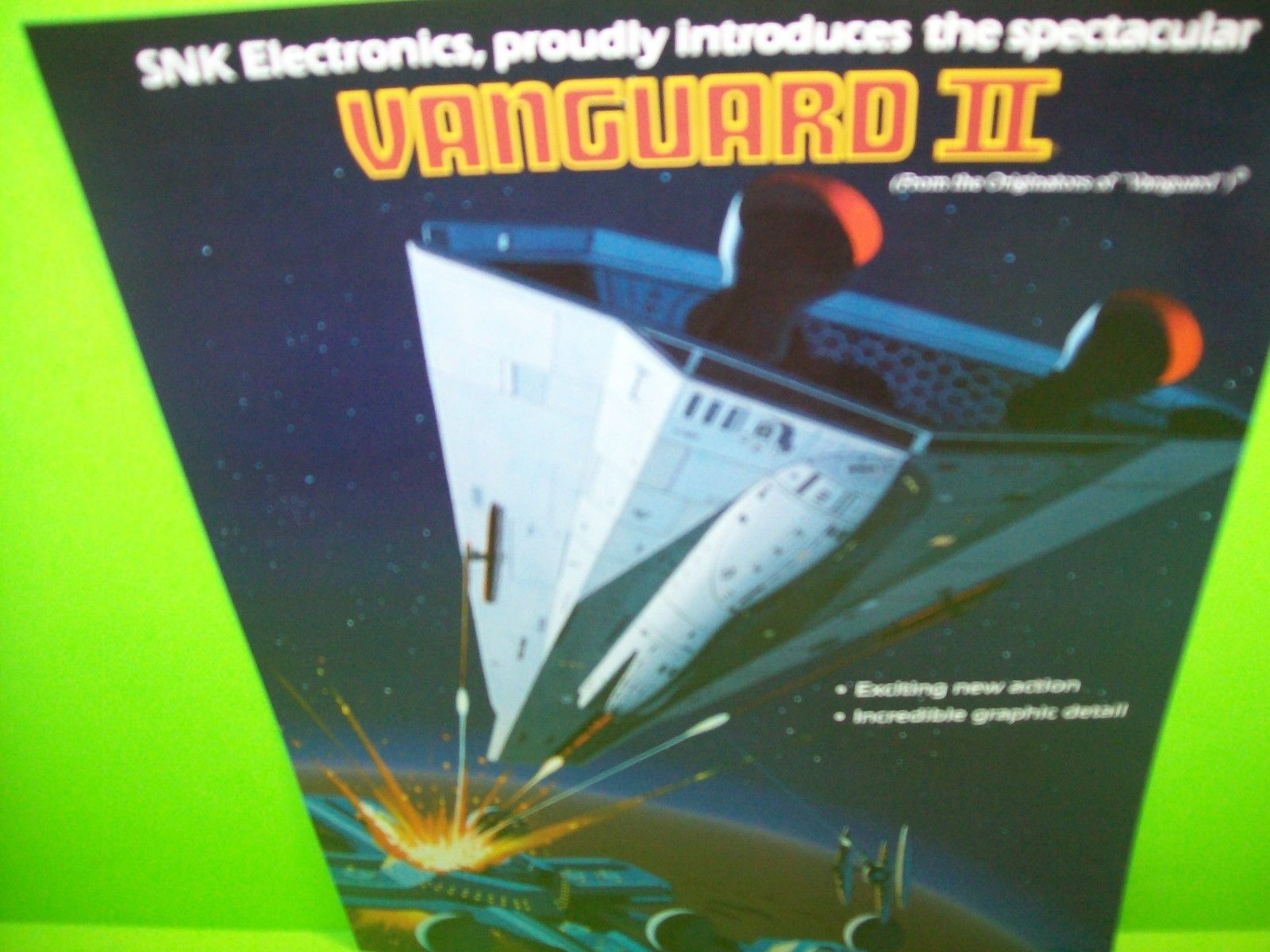 VANGUARD II Arcade Flyer SNK 1984 Original NOS Video Game Artwork Space ...