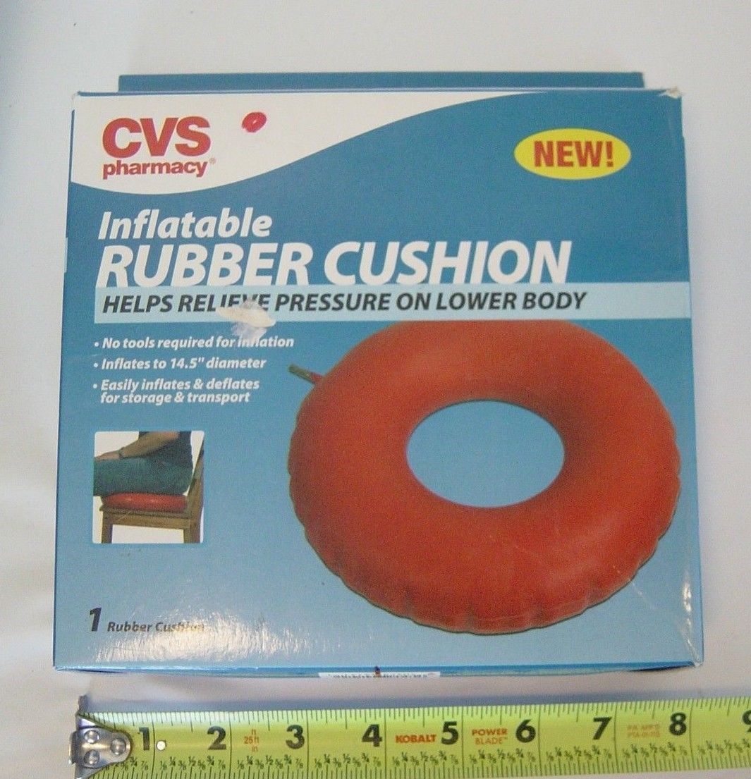 CVS Pharmacy NEW! Inflatable RUBBER CUSHION 14.5" Diameter Easily