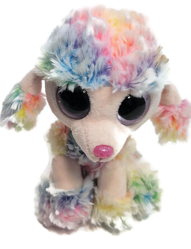 Ty Beanie Boos RAINBOW Poodle Dog Plush Stuffed Animal Toy 6" - Current