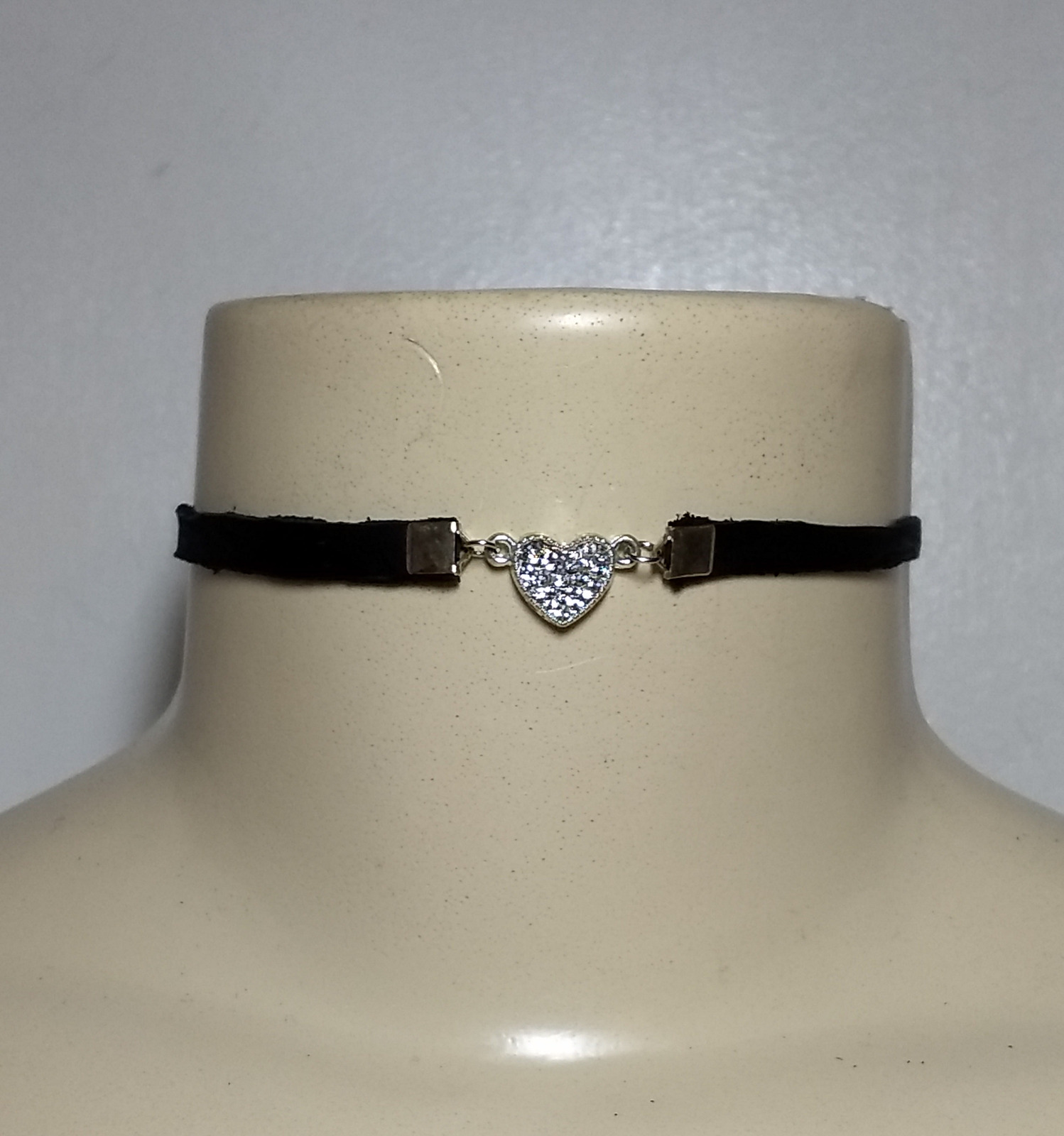 leather diamond choker