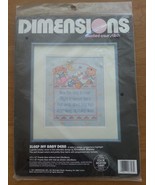 Dimensions Counted Cross Stitch Sleep My Baby Dear 3703 1991 10&quot; x 12&quot; 1... - $15.99