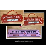 Kissing Booth Party Valentine Decor Wood Hanging Signs Many Styles - $9.59