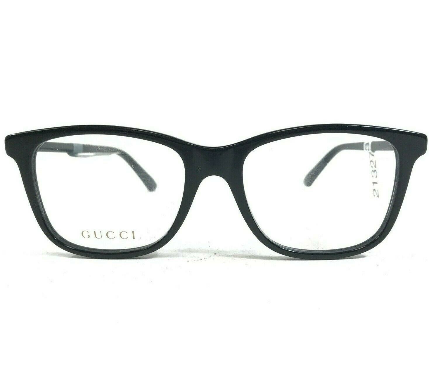 Gucci GG0018O 001 Eyeglasses Frames Black Square Thick Rim Side Logos ...