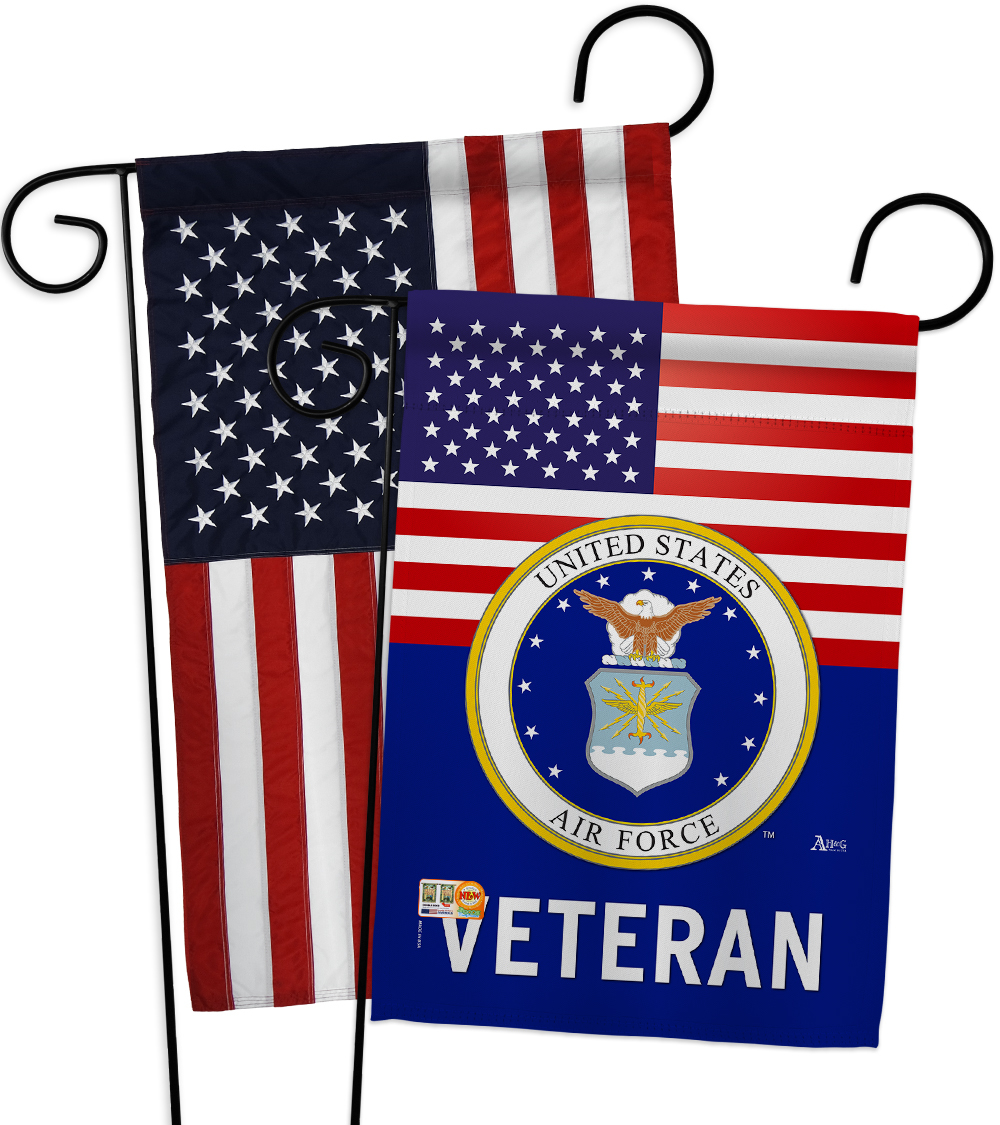 US Air Force Veteran Impressions Decorative USA Applique Garden Flags