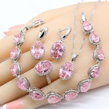 sterling silver jewelry sets necklace pendant earrings bracelet for women wedding free thumb200