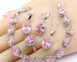 Ling silver jewelry sets necklace pendant earrings bracelet for women wedding free thumb155 crop
