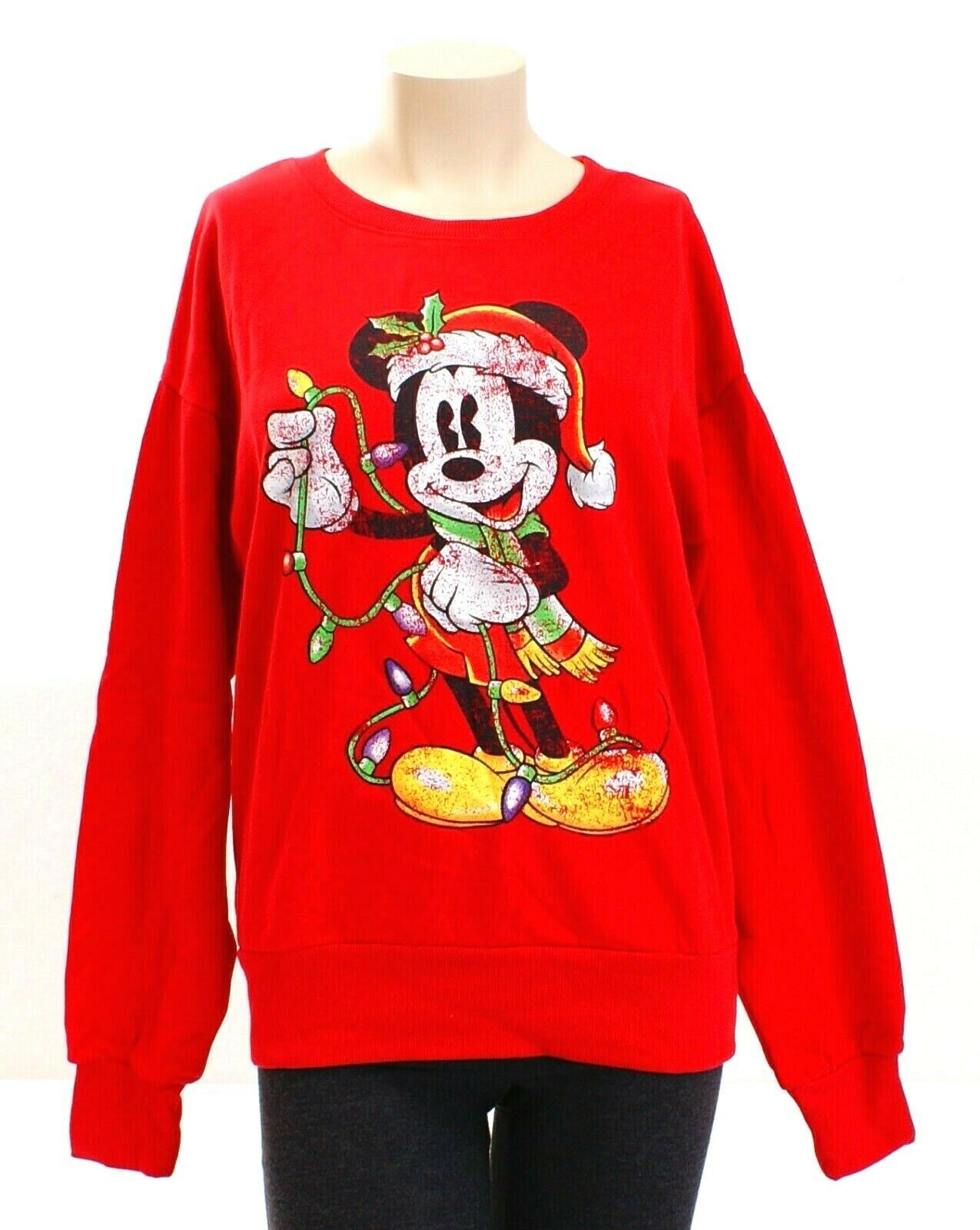 Disney DIY Ugly Sweatshirt Kit Mickey Mouse Red Christmas Sweatshirt Women's NWT Hoodies