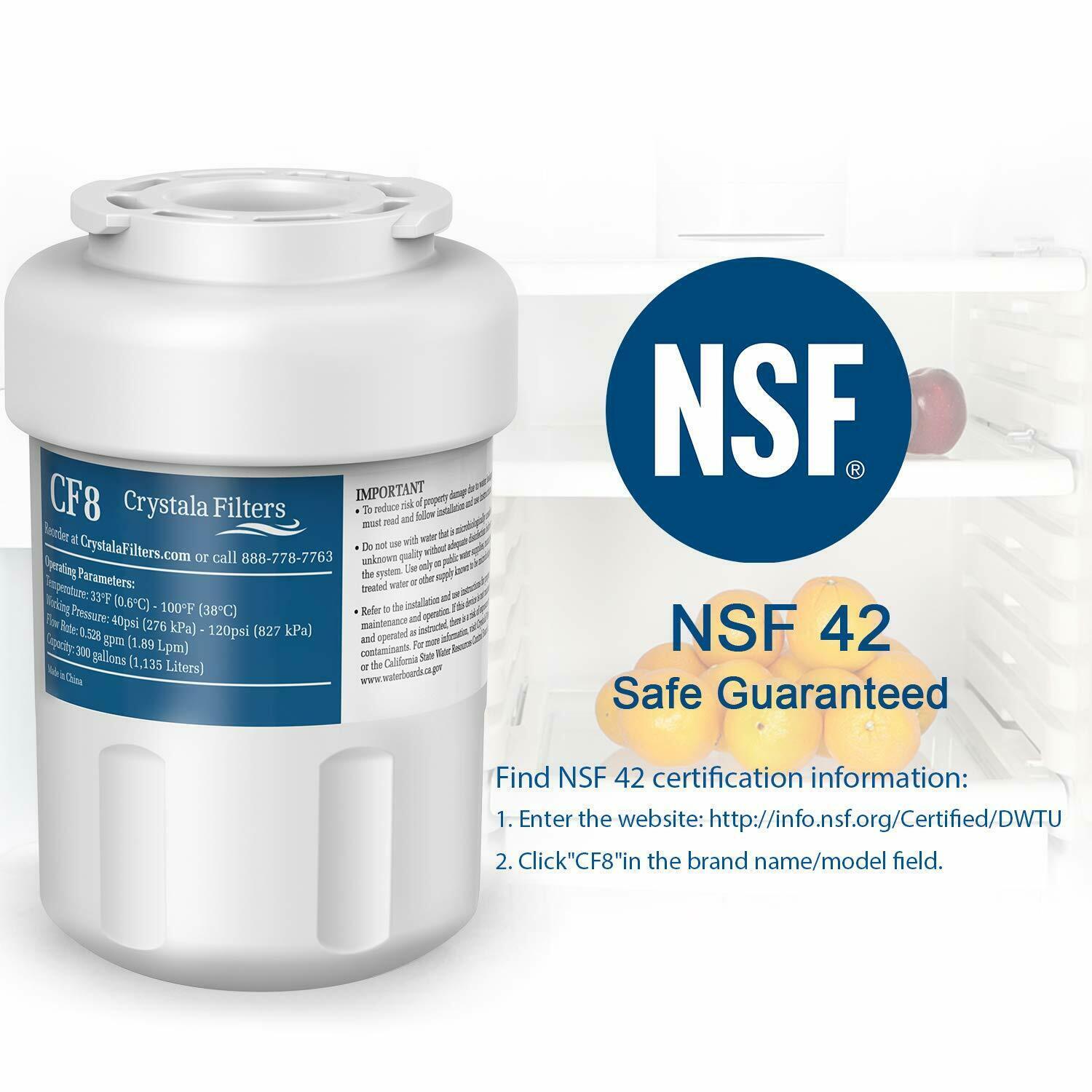 Refrigerator Water Filter Replacement for GE MWF, MWFA, FMG1, Kenmore (3 Pack) Water Filters