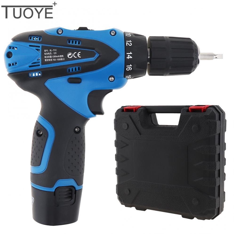 AC 100 240V Cordless 12V Electric Drill Tool Box with Rotation Adjustment Swit Power Tools