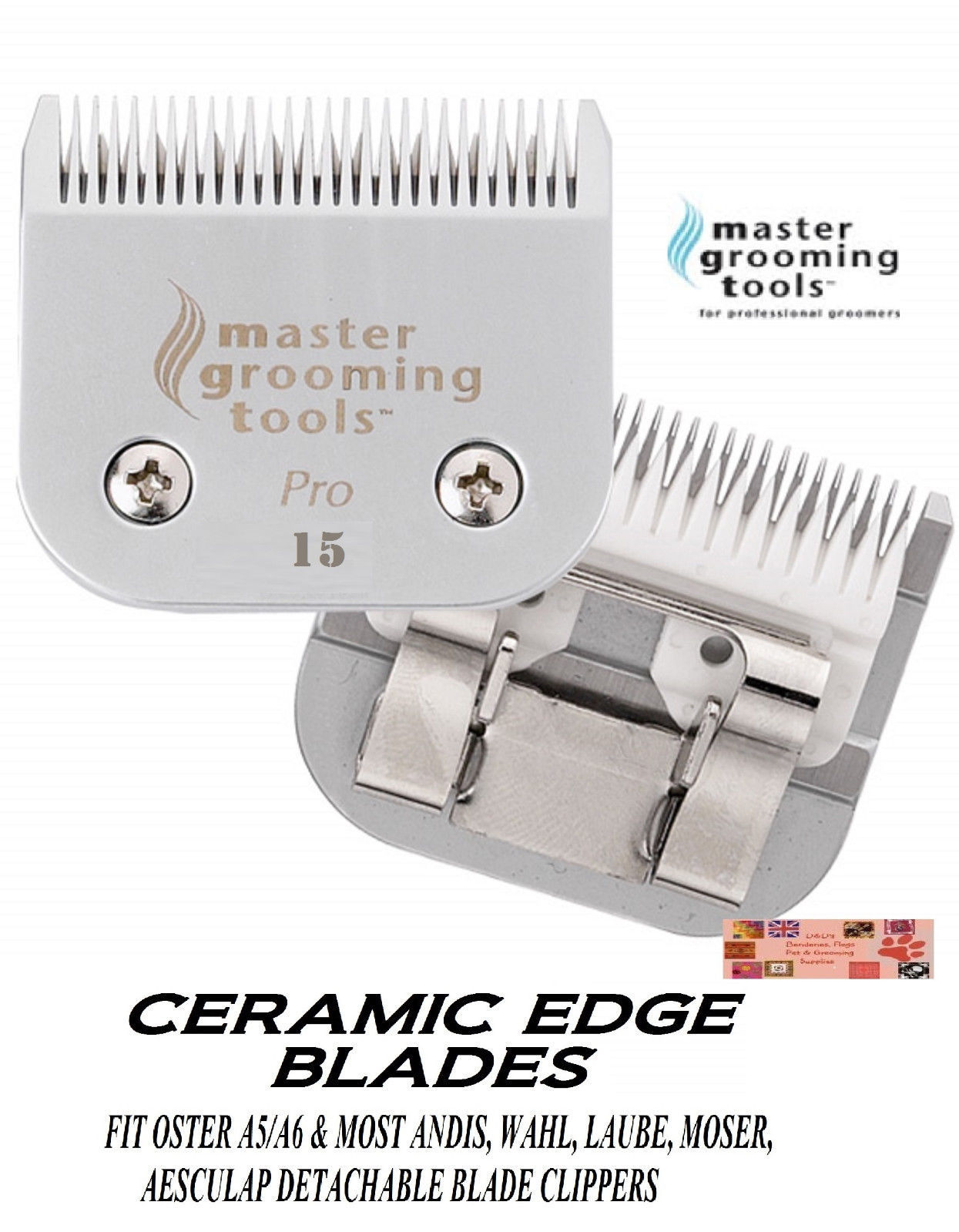 PRO CERAMIC Edge Pet Grooming 15 Blade*Fit Oster A5/A6,MOST Andis,Wahl Clipper